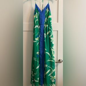 LULU’S MAXI GREEN FLOWER DRESS SIZE S